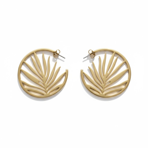 Lucky Brand Jewelry - LUCKY BRAND - PLANT FOLIAGE HOOPS EARINGS